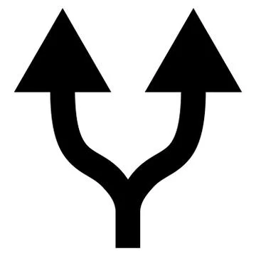 Split Arrows Up Flat Vector Icon イラスト素材