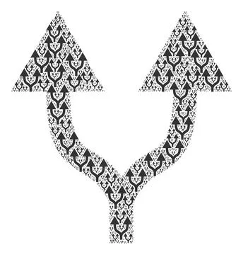 Split Arrows Up Fractal Collage of Itself Items Stock Illustration