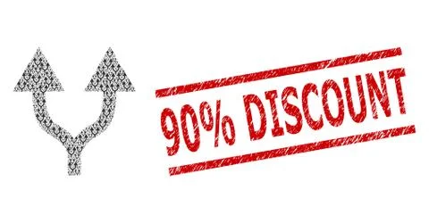 Split Arrows Up Fractal Composition of Split Arrows Up Items and Grunge 90 Illustrazione stock