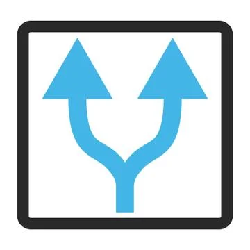 Split Arrows Up Framed Vector Icon Stock Illustration