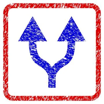 Split Arrows Up Grunge Framed Icon イラスト素材