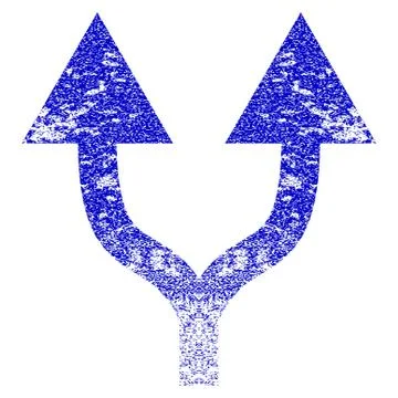 Split Arrows Up Grunge Textured Icon 스톡 일러스트