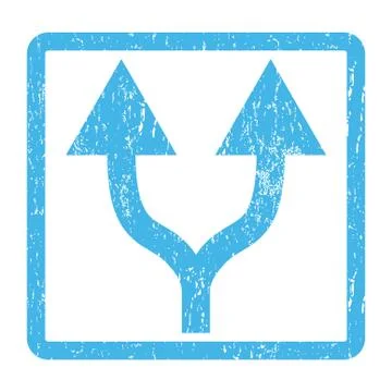 Split Arrows Up Icon Rubber Stamp Stock Illustration
