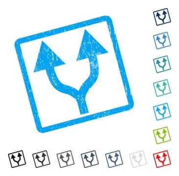 Split Arrows Up Icon Rubber Watermark Illustrazione stock