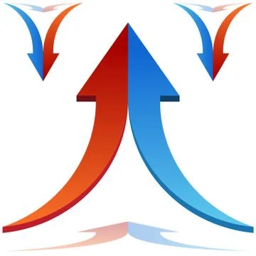 Split arrows joining イラスト素材