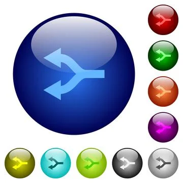 Split arrows left color glass buttons Stock Illustration