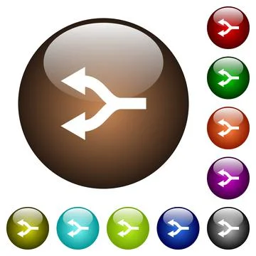 Split arrows left color glass buttons 스톡 일러스트