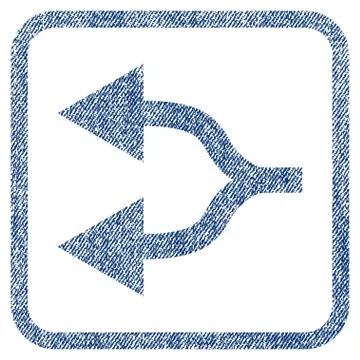 Split Arrows Left Fabric Textured Icon Stock Illustration