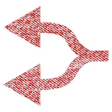 Split Arrows Left Fabric Textured Icon Stock Illustration