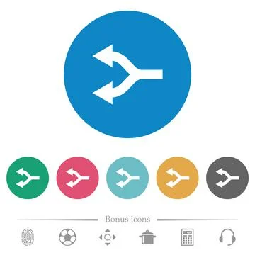 Split arrows left flat round icons Stock Illustration