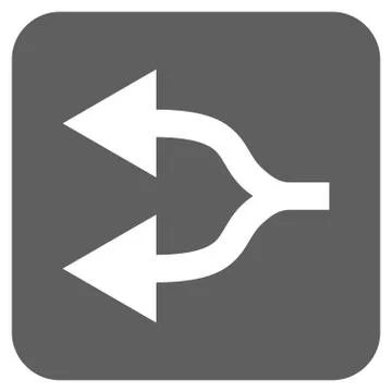 Split Arrows Left Flat Squared Vector Icon Stock Illustration