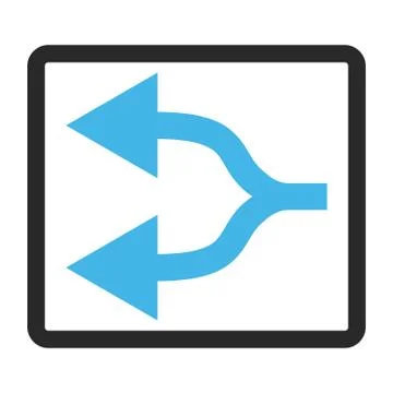 Split Arrows Left Framed Glyph Icon Stock Illustration