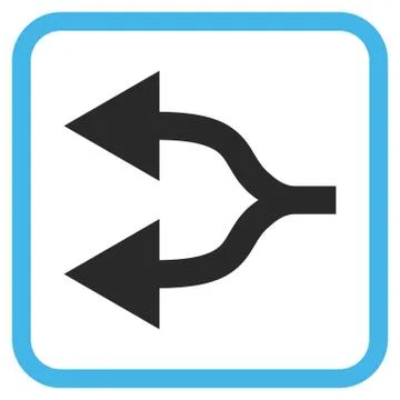 Split Arrows Left Glyph Icon In a Frame Stock Illustration