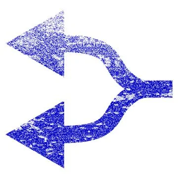 Split Arrows Left Grunge Textured Icon Stock Illustration