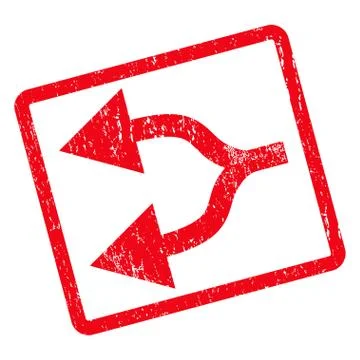 Split Arrows Left Icon Rubber Stamp Stock Illustration