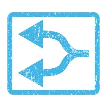 Split Arrows Left Icon Rubber Stamp Stock Illustration