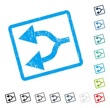 Split Arrows Left Icon Rubber Watermark イラスト素材