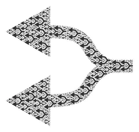 Split Arrows Left Recursion Mosaic of Itself Items Stock Illustration