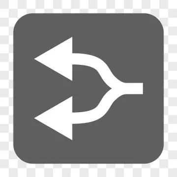 Split Arrows Left Rounded Square Button Stock Illustration