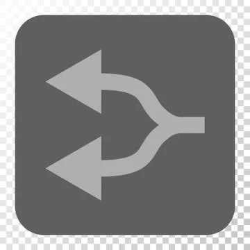 Split Arrows Left Rounded Square Button Stock Illustration