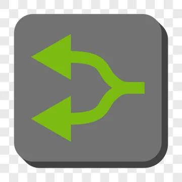 Split Arrows Left Rounded Square Button Illustrazione stock