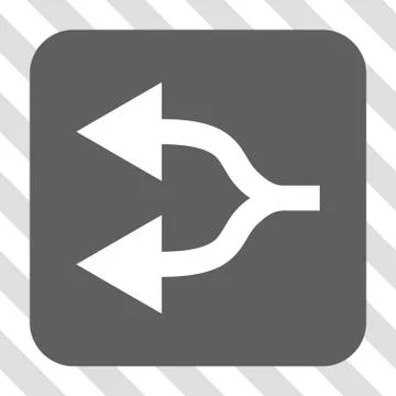 Split Arrows Left Rounded Square Button Illustrazione stock