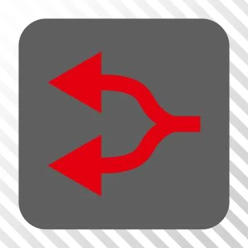 Split Arrows Left Rounded Square Button Illustrazione stock