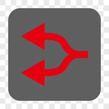 Split Arrows Left Rounded Square Button Stock Illustration