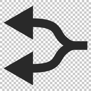 Split Arrows Left Vector Icon Stock Illustration