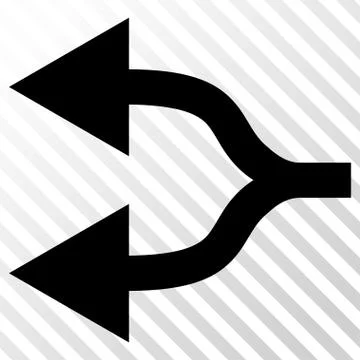 Split Arrows Left Vector Icon Stock Illustration
