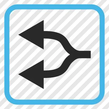 Split Arrows Left Vector Icon In a Frame Illustrazione stock
