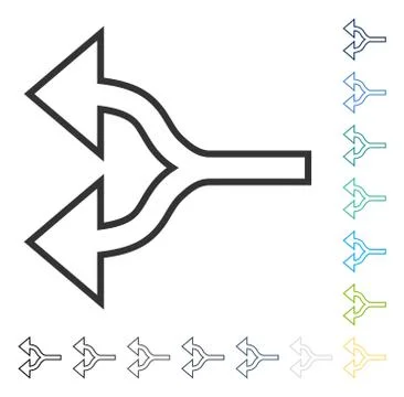 Split Arrows Left Vector Icon Illustrazione stock