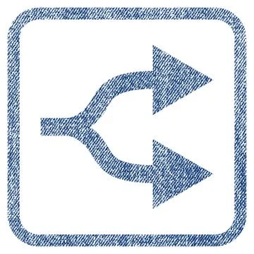 Split Arrows Right Fabric Textured Icon Stock Illustration