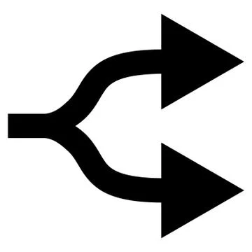 Split Arrows Right Flat Vector Icon イラスト素材