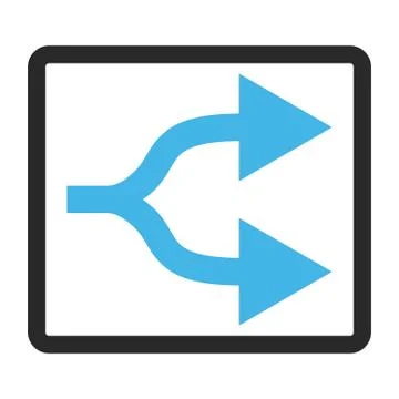 Split Arrows Right Framed Vector Icon Stock Illustration