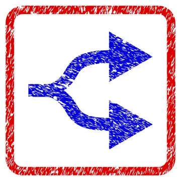 Split Arrows Right Grunge Framed Icon Illustrazione stock