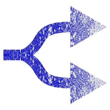 Split Arrows Right Grunge Textured Icon Stock Illustration