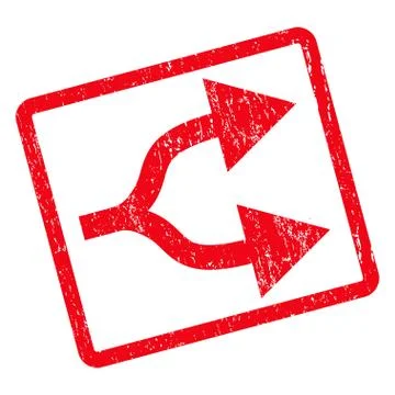 Split Arrows Right Icon Rubber Stamp Stock Illustration