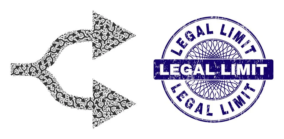 Split Arrows Right Recursion Mosaic of Split Arrows Right Items and Scratched Stock Illustration