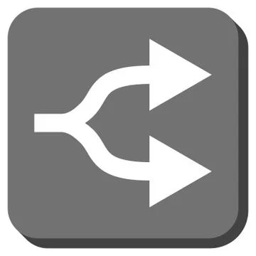 Split Arrows Right Rounded Square Glyph Icon Stock Illustration