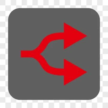 Split Arrows Right Rounded Square Button Illustrazione stock