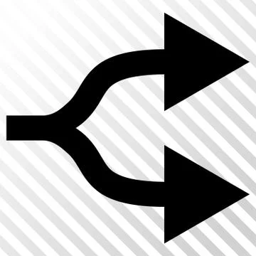 Split Arrows Right Vector Icon Stock Illustration