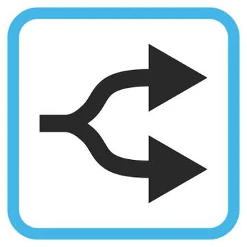 Split Arrows Right Vector Icon In a Frame Stock Illustration