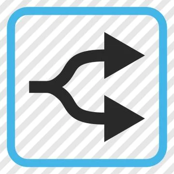 Split Arrows Right Vector Icon In a Frame Stock Illustration