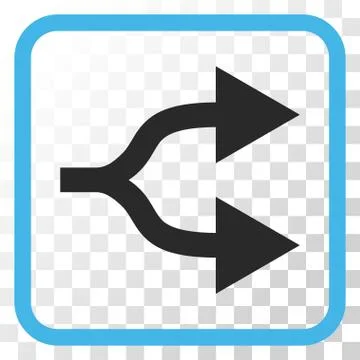 Split Arrows Right Vector Icon In a Frame Stock Illustration