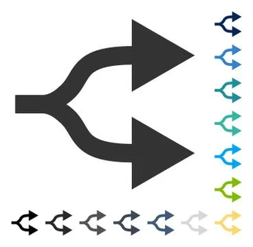 Split Arrows Right Vector Icon Stock Illustration