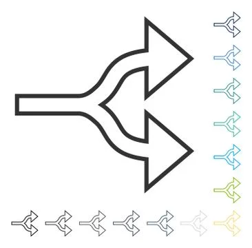 Split Arrows Right Vector Icon Illustrazione stock