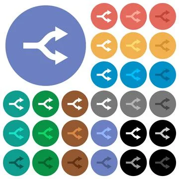 Split arrows up round flat multi colored icons 스톡 일러스트