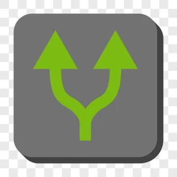 Split Arrows Up Rounded Square Button Stock Illustration