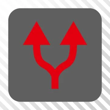 Split Arrows Up Rounded Square Button Stock Illustration